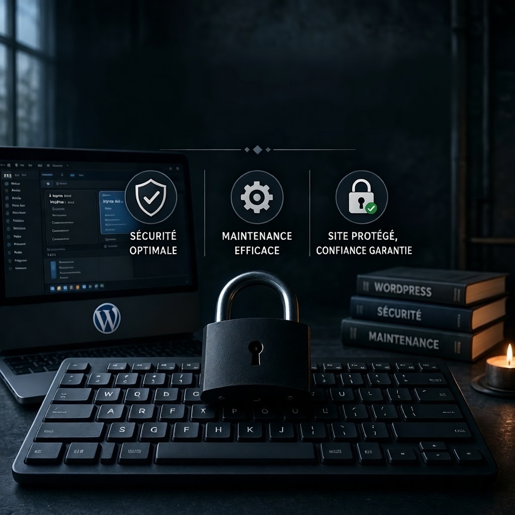 Cadenas sur clavier : sécurité et maintenance WordPress